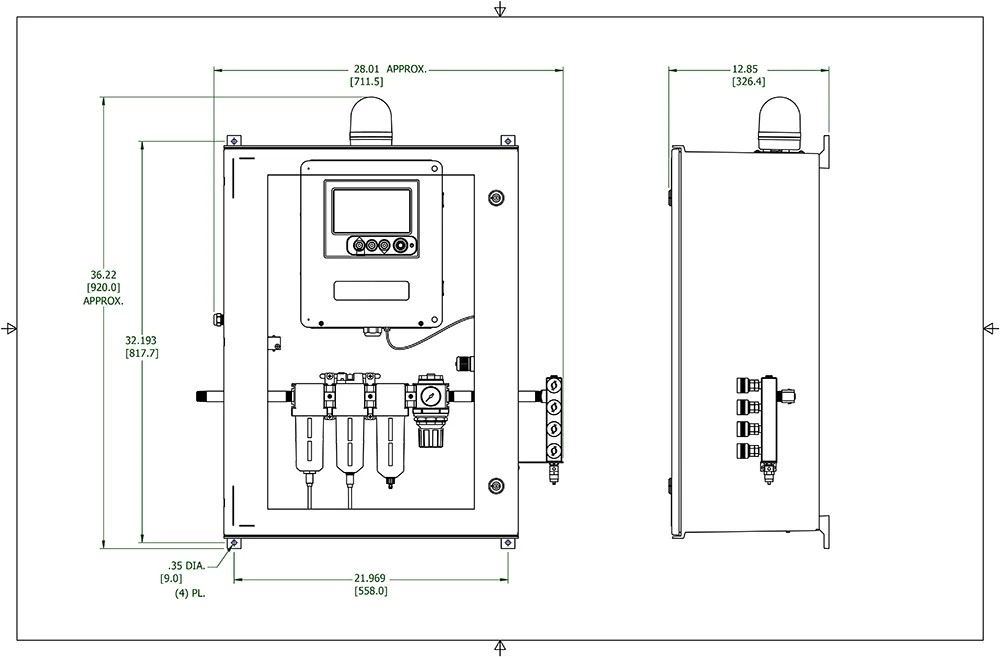 Bảng điều khiển giám sát và lọc không khí đóng hộp Matrix Air 100 CFM