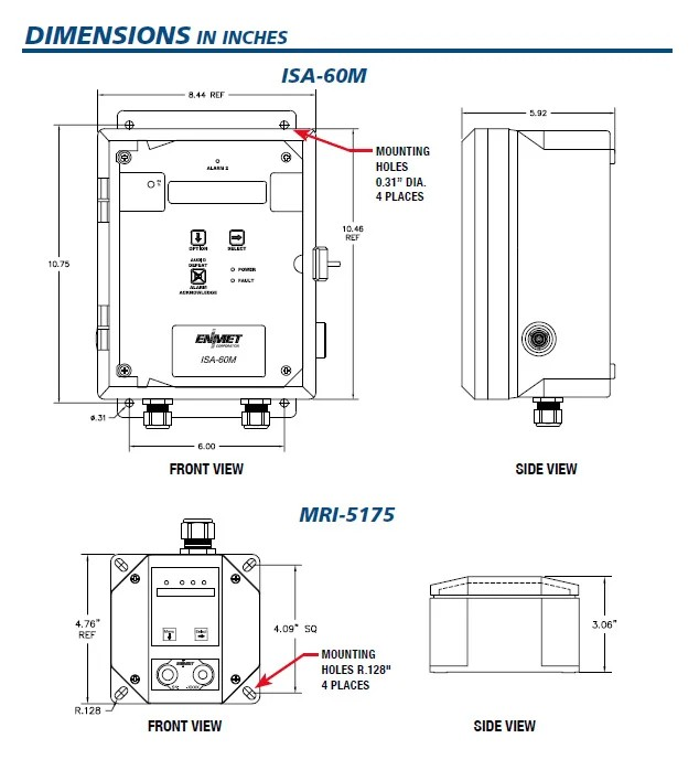 Thiết bị giám sát khí oxy cho phòng MRI ENMET ISA-60M